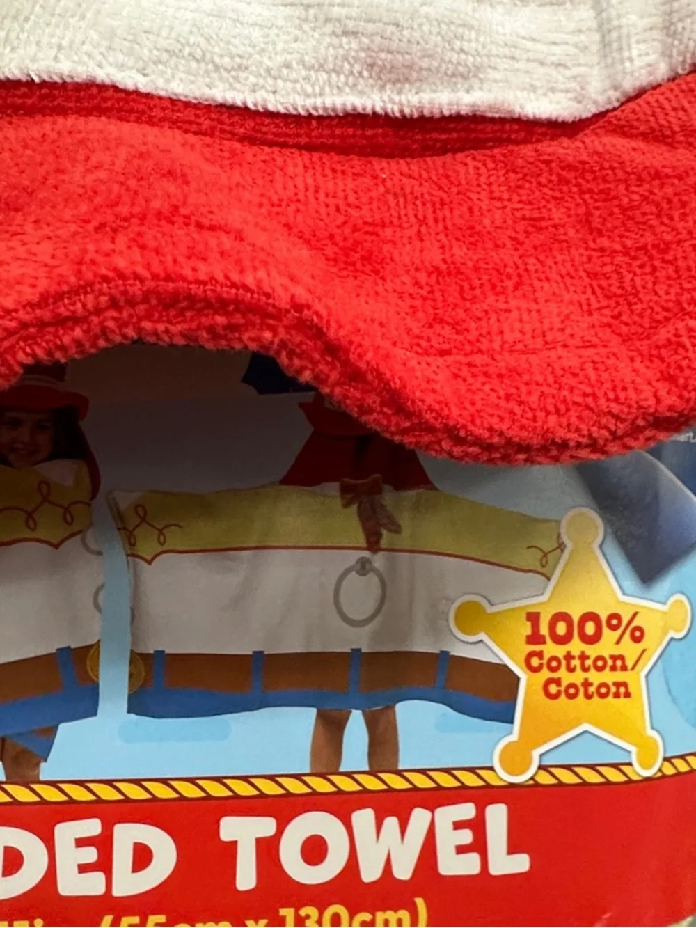 Disney Toy Story Red Hooded Kids Towel with White Trim